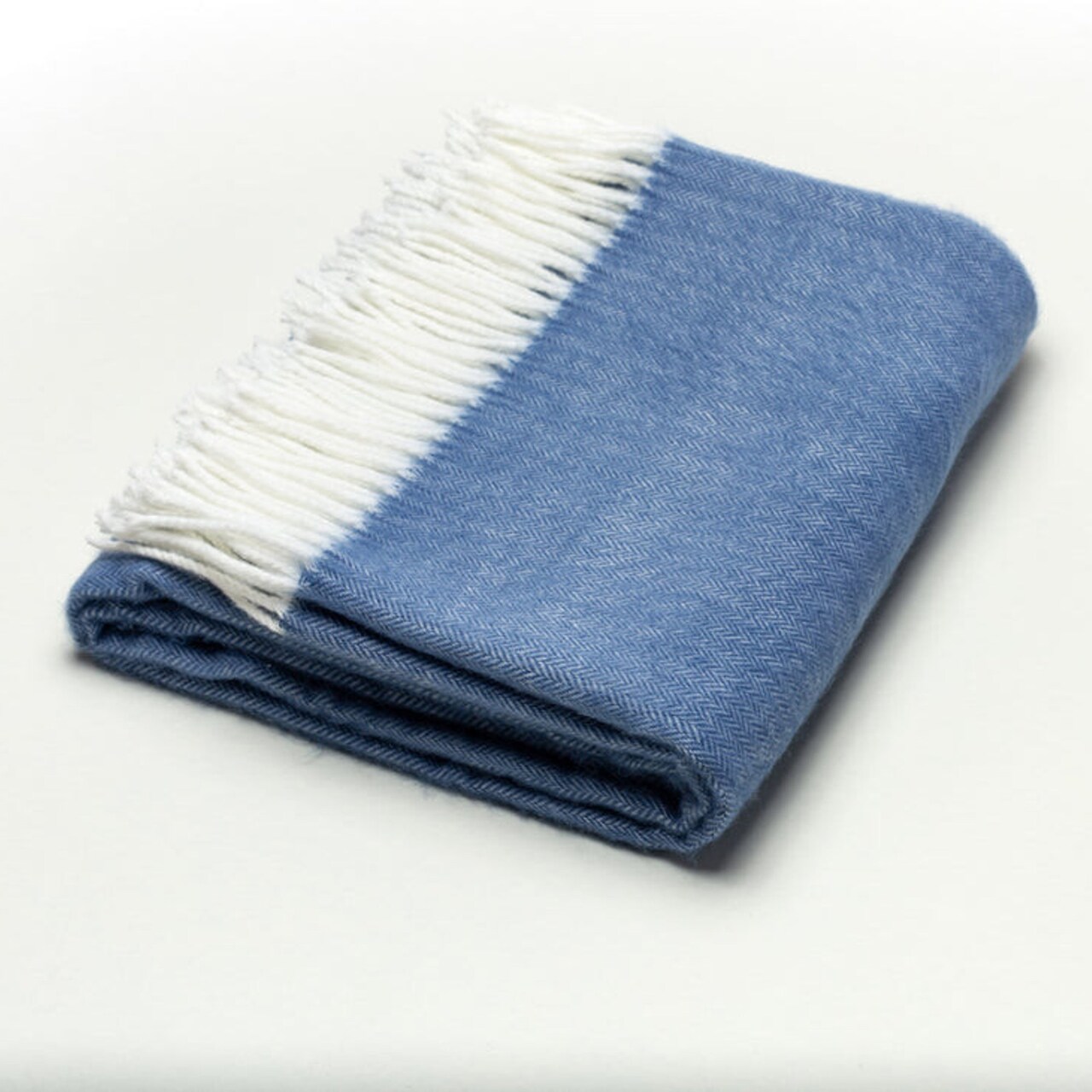 Edge Collections - 0.5" x 60" - Blue - Cozy Woven Herringbone Throw Blanket for a Timeless Touch - 1 Piece